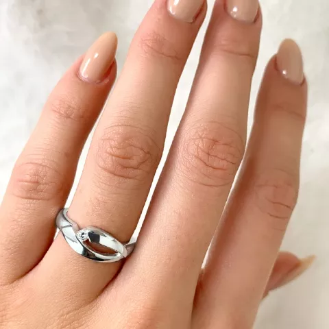 abstrakt ring i sølv