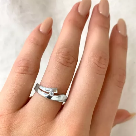 abstrakt ring i sølv