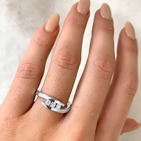 zirkon sølv ring i sølv