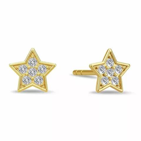 Spinning Pavé Star earring stjerne zirkon øreringe i forgyldt sølv hvid zirkon