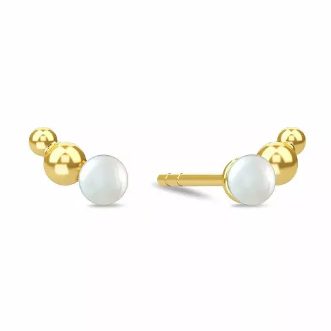 små Spinning Open Pearl earring perle øreringe i forgyldt sølv