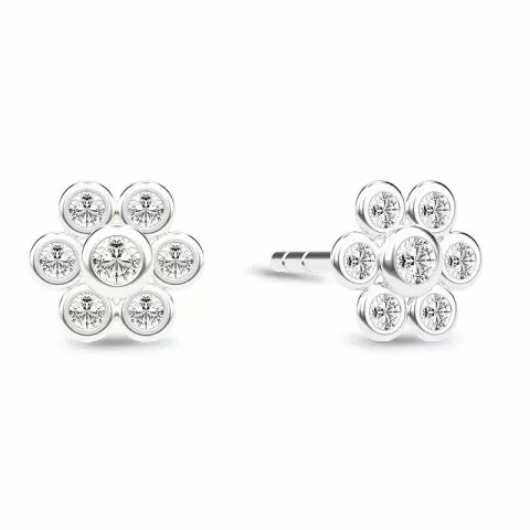 Spinning Beauty earring blomst øreringe i sølv hvid zirkon