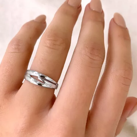 abstrakt sølv ring i sølv