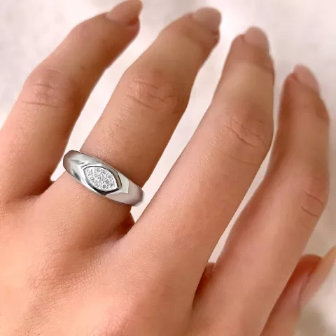 Hvid zirkon fingerringe i sølv