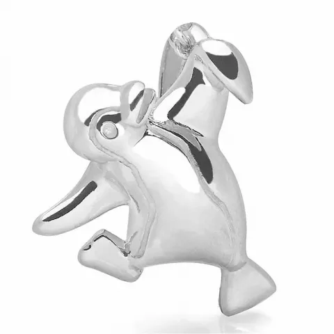 pingvin vedhæng i rhodineret sølv
