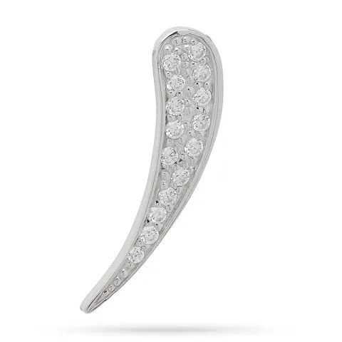 zirkon vedhæng i rhodineret sølv