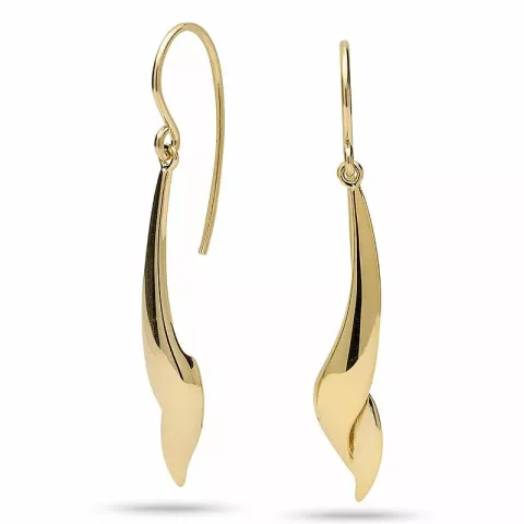 40 mm abstrakt øreringe i forgyldt sølv