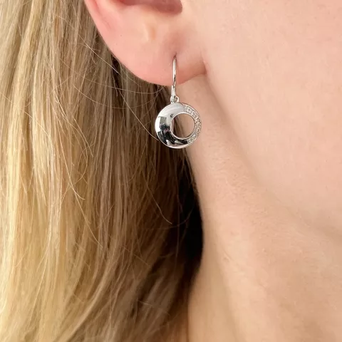 11,5 mm runde øreringe i rhodineret sølv