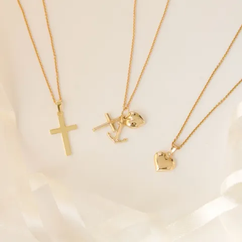 12 x 18 mm kors vedhæng i 8 karat guld - Amoré