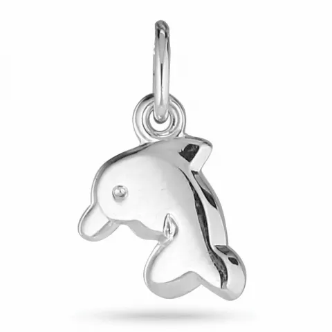 Lille delfin vedhæng i rhodineret sølv