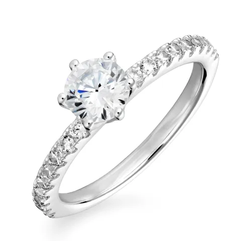 zirkon ring i sølv
