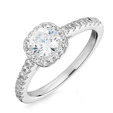 zirkon ring i sølv
