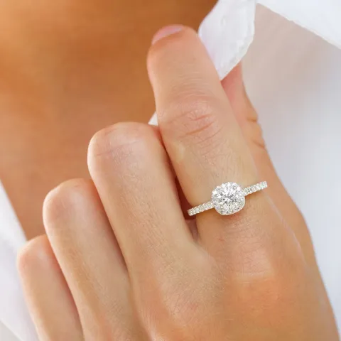 zirkon ring i sølv