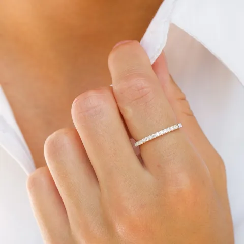 zirkon ring i sølv
