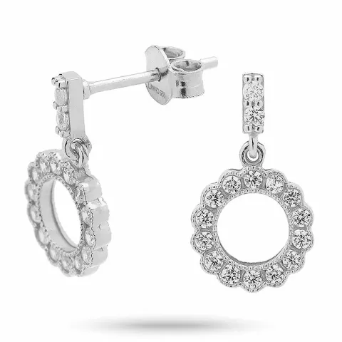 Hænge runde ørestikker i sølv