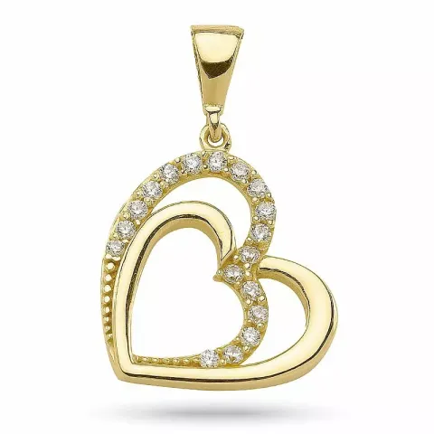 Hjerte vedhæng i forgyldt sølv