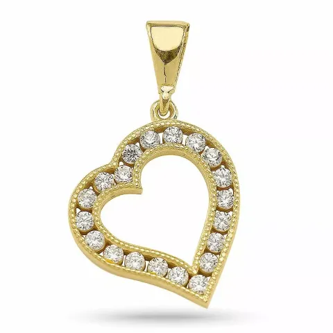 hjerte vedhæng i forgyldt sølv