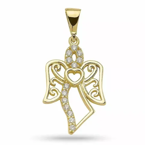 Kollektionsprøve engel zirkon vedhæng i forgyldt sølv