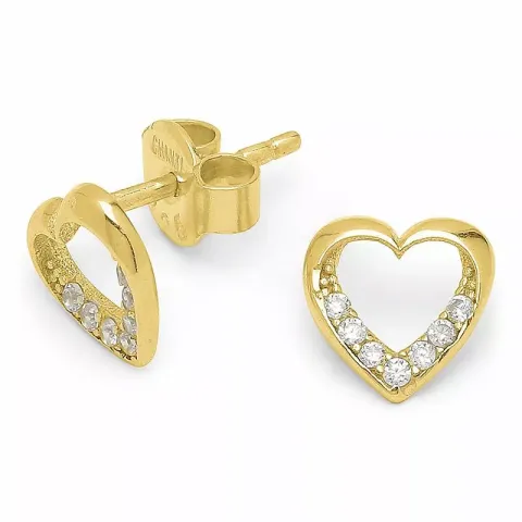 Kollektionsprøve hjerte øreringe i forgyldt sølv