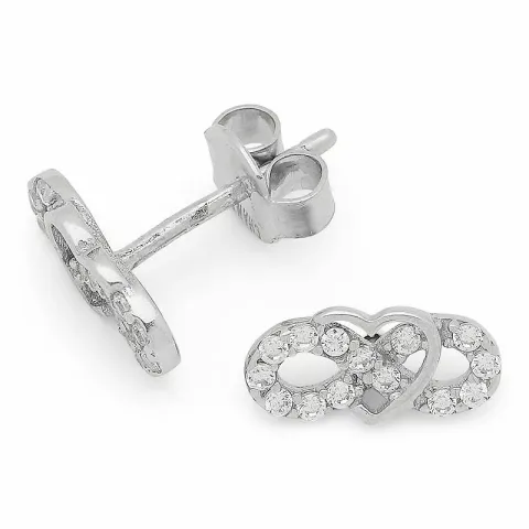 Kollektionsprøve infinity zirkon hjerteøreringe i sølv