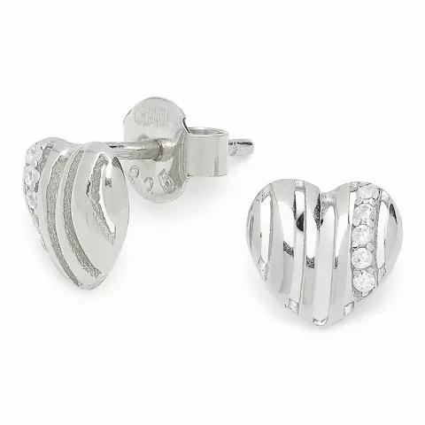 Kollektionsprøve zirkon hjerteøreringe i sølv