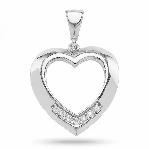 Elegant hjerte zirkon vedhæng i sølv