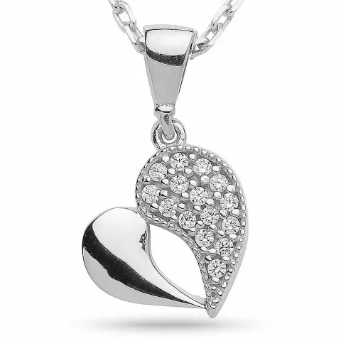 Kollektionsprøve hjerte vedhæng med halskæde i sølv