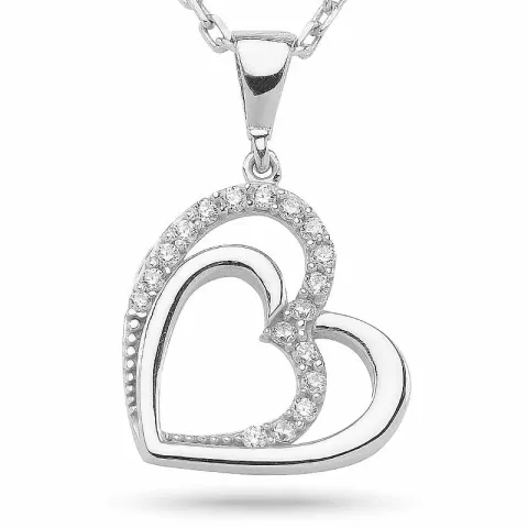 Kollektionsprøve hjerte vedhæng med halskæde i sølv