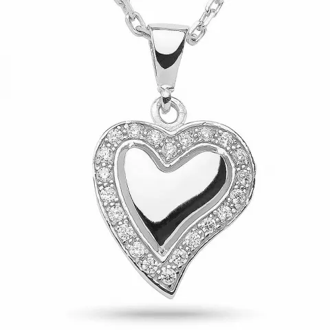 Kollektionsprøve hjerte vedhæng med halskæde i sølv