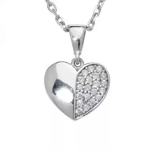 Kollektionsprøve hjerte vedhæng med halskæde i sølv