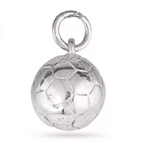 Rundt fodbold vedhæng i sølv