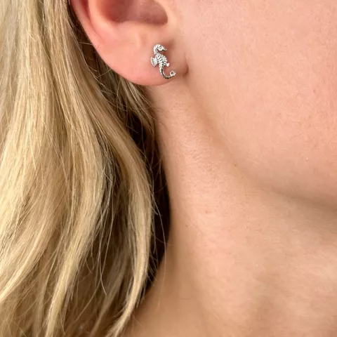 søhest øreringe i sølv