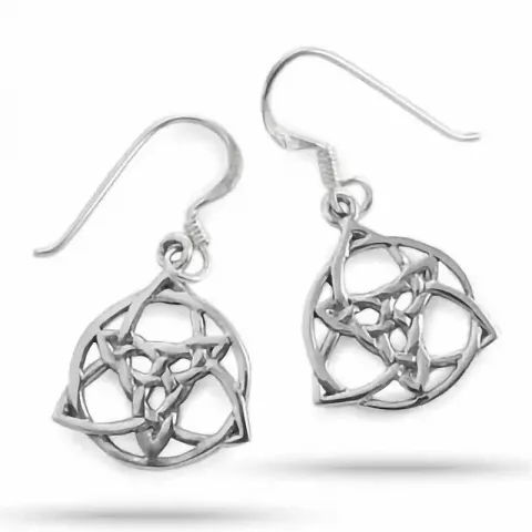 Keltisk treenighed øreringe i sølv