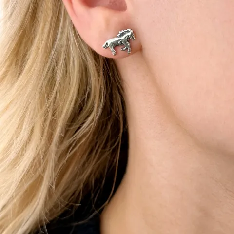 heste ørestikker i sølv