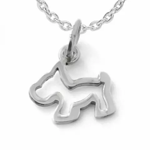Lille hunde vedhæng med halskæde i sølv med vedhæng i sølv