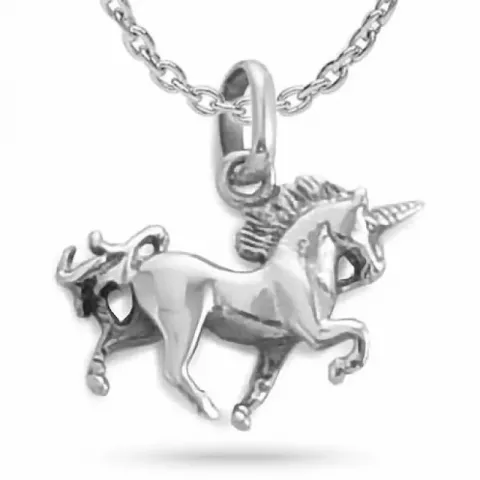 Heste halskæde i sølv med vedhæng i sølv