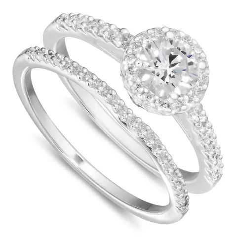 zirkon ring i sølv
