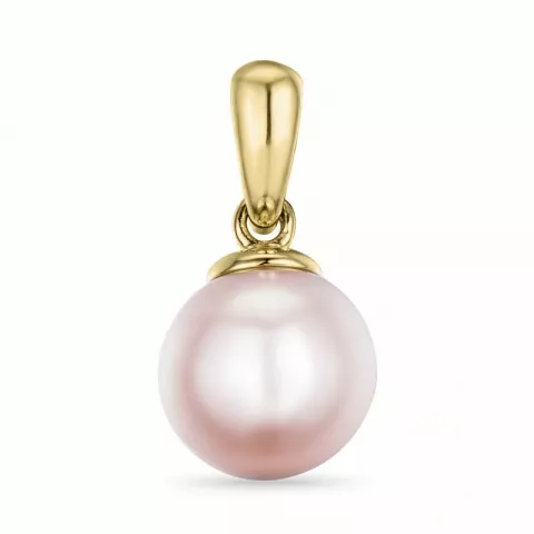 7 mm rosa perle vedhæng i 9 karat guld