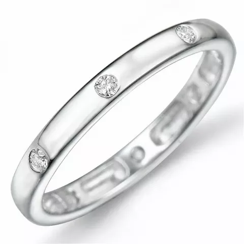 diamant ring i 9 karat hvidguld 0,12 ct