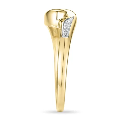 abstrakt diamantring i 9 karat guld.- og hvidguld 0,05 ct