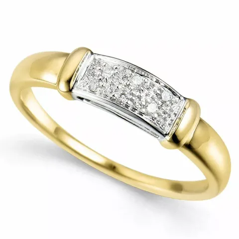 abstrakt diamant ring i 9 karat guld.- og hvidguld 0,05 ct