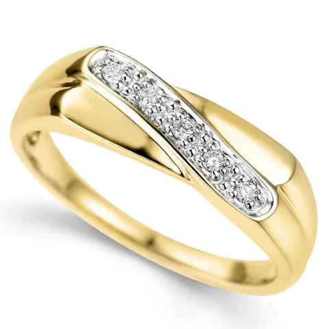 Kollektionsprøve abstrakt diamant ring i 9 karat guld.- og hvidguld 0,05 ct
