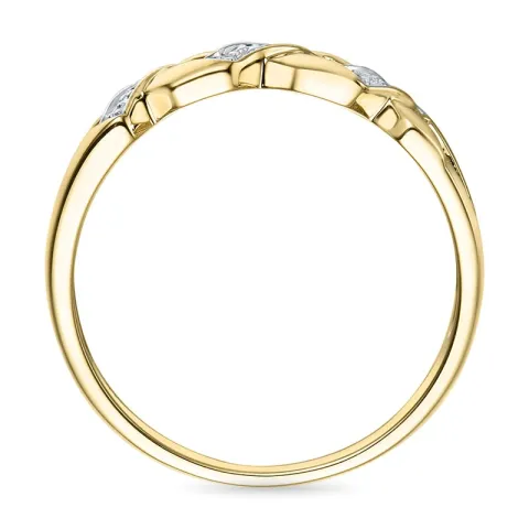 ægte brillantring i 9 karat guld.- og hvidguld 0,01 ct