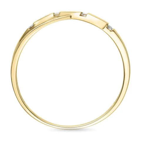 abstrakt diamant ring i 9 karat guld 0,03 ct