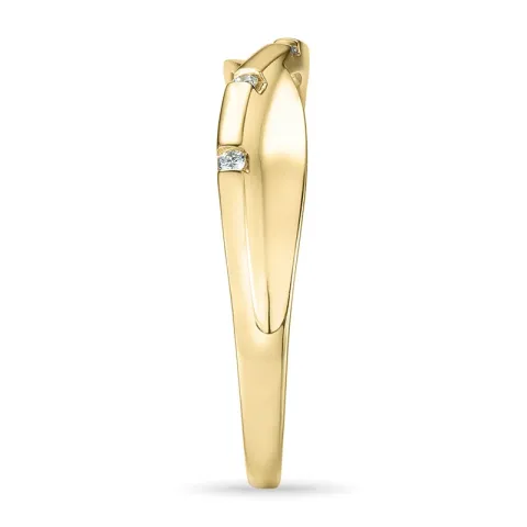 abstrakt diamant ring i 9 karat guld 0,03 ct