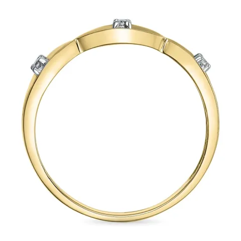 abstrakt diamant ring i 9 karat guld.- og hvidguld 0,02 ct
