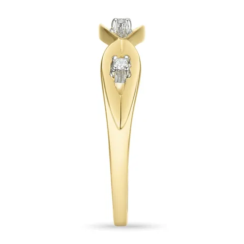 abstrakt diamant ring i 9 karat guld.- og hvidguld 0,02 ct