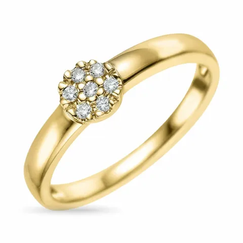 blomster ring i 9 karat guld 0,07 ct