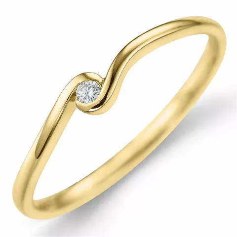 Diamant ring i 9 karat guld 0,02 ct