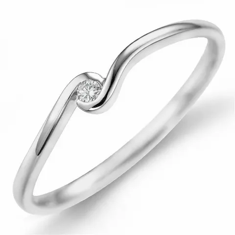 diamant ring i 9 karat hvidguld 0,02 ct